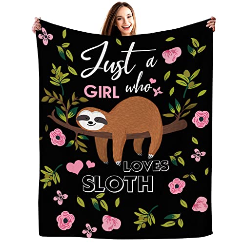Sloth Blanket Ultra Soft Cozy Flannel Sloth Throw Blanket for Women Girls Adults Gifts 80"x60"