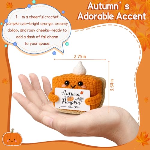 Autumn Skies Thanksgiving Mini Pumpkin Pie Crochet Doll - Fall Holiday Decor