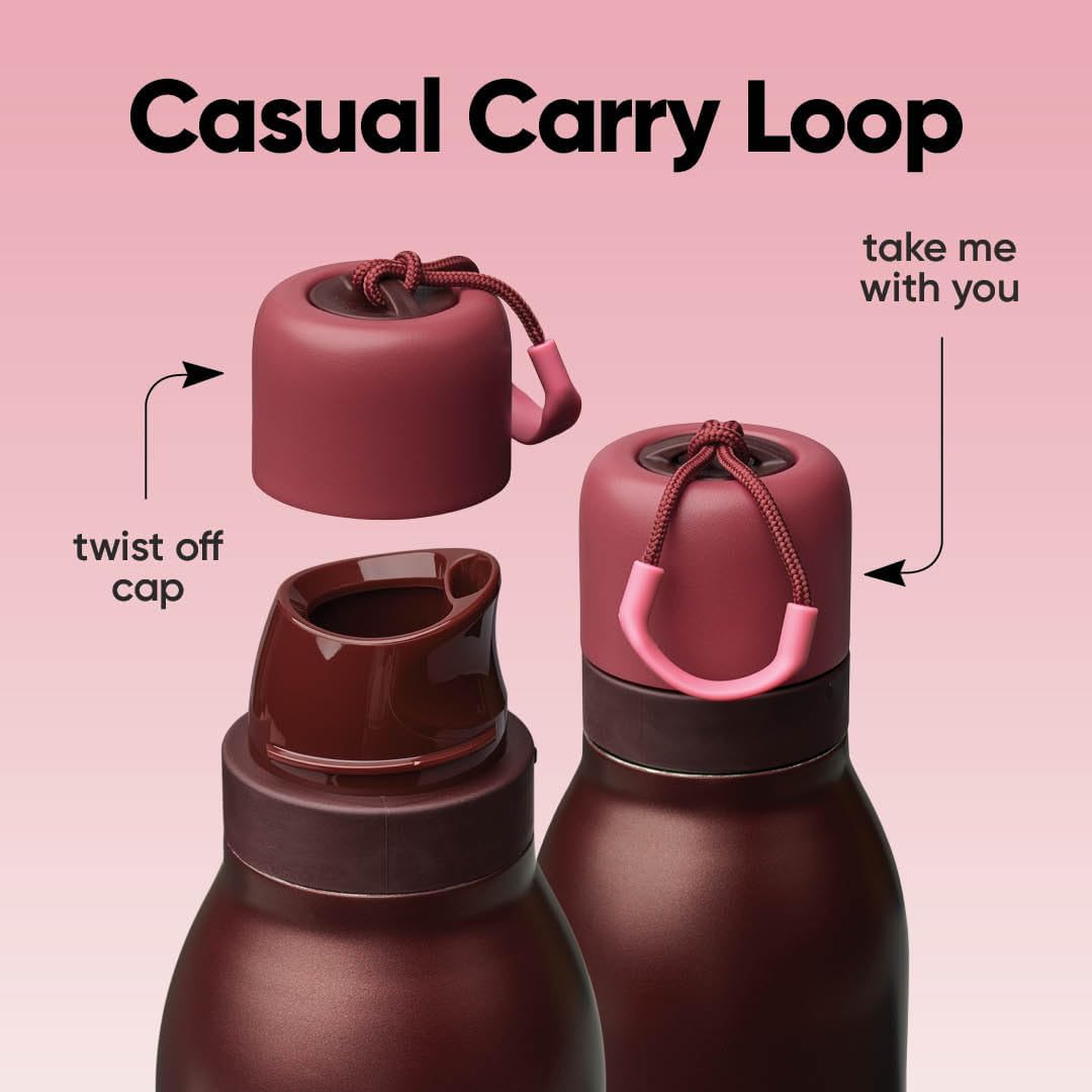 Owala FreeSip Twist Insulated Stainless Steel Water Bottle - BPA-Free, 24 oz, Black Cherry | Perfect for Sports & Travel