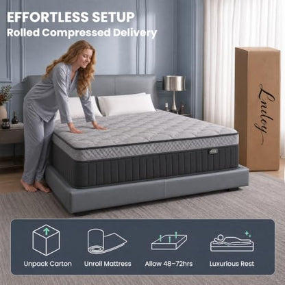 Full Size 12-Inch Hybrid Mattress in a Box - Breathable Support & Cool Sleep