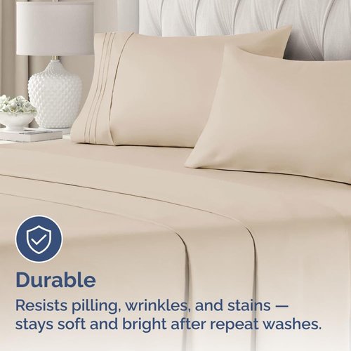 King Standard Pillow Cases - Soft Hotel Quality Covers for Comfy Bedding | Set of 4 in Wheat