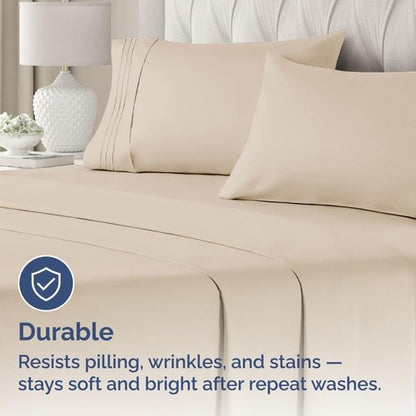 King Standard Pillow Cases - Soft Hotel Quality Covers for Comfy Bedding | Set of 4 in Wheat