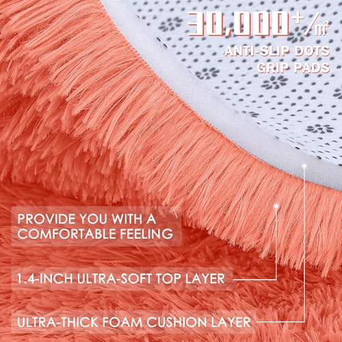 OLANLY 3x6 Machine Washable Runner Rugs for Hallway, Soft Fluffy Shaggy Bedside Rugs for Bedroom, Living Room, Indoor Floor Carpet for Kids Girls and Boys, Nursery Rooms, Home Decor Aesthetic, Black