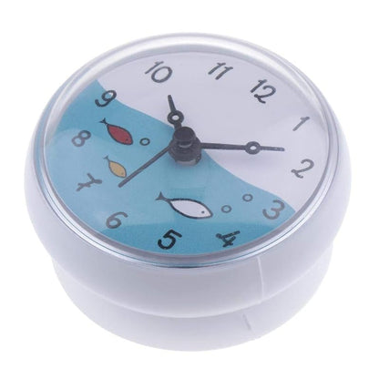 Mini Bathroom Clock with Suction Cup Mount – White, 75mm Dial