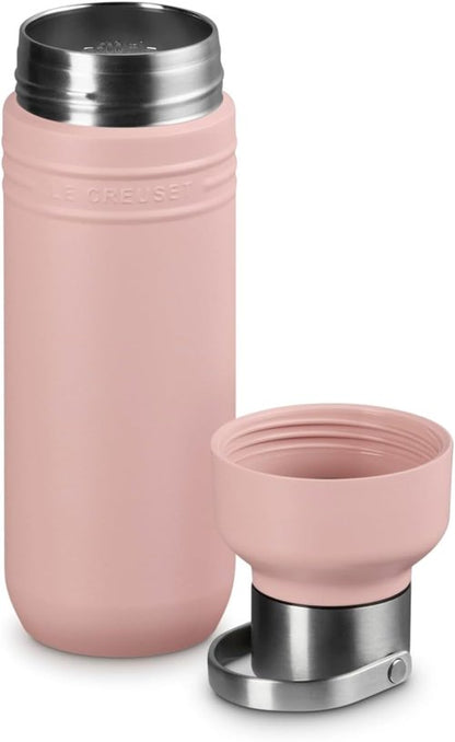 Le Creuset Stainless Steel Water Bottle - 16 oz. | Stylish Shell Pink Design