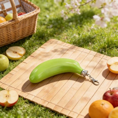 Stainless Steel Banana Shaped Hip Flask 5Oz - Green, Funny Fruit Wine Pot with Funnel for Camping & Hiking