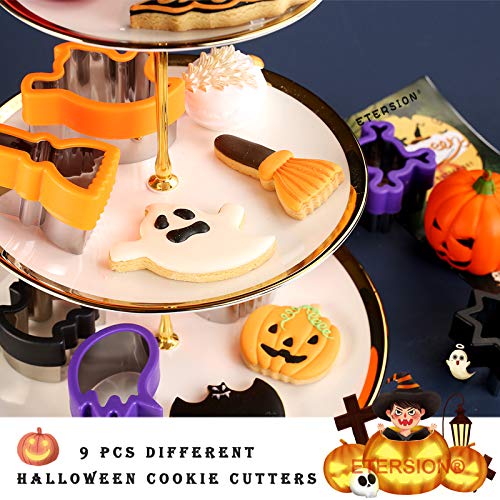 Halloween Cookie Cutters Set - Stainless Steel Shapes with Comfort Grips, 2-3 Inches