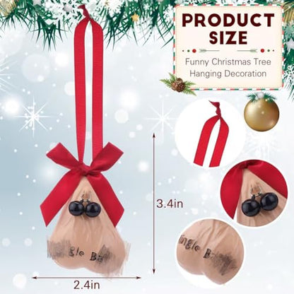 Hungdao 3D Christmas Egg Ornament with Mini Black Bells - Holiday Decor