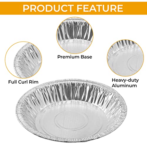 The Baker Celebrations 100 Aluminum Foil 6 inch Pie Pans, Disposable Baking Plates, Made in USA, Heavy Duty Tins, Mini Pies, Quiche and Tarts