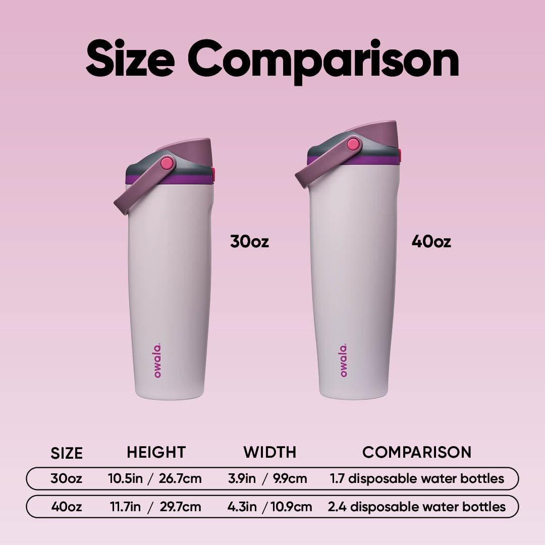 Owala FreeSip Sway Insulated Stainless Steel Water Bottle with Two-Way Spout, Built-In Straw and Bucket Handle, Made for Travel, School, and Sports, 30oz, BPA Free, Leak Proof, Dreamy Field