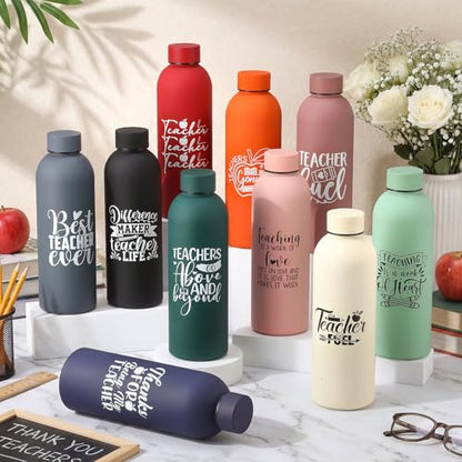 Muted Christmas Teacher Appreciation Water Bottles - 10 Pcs 17 oz (Variation: Muted / Mordern)