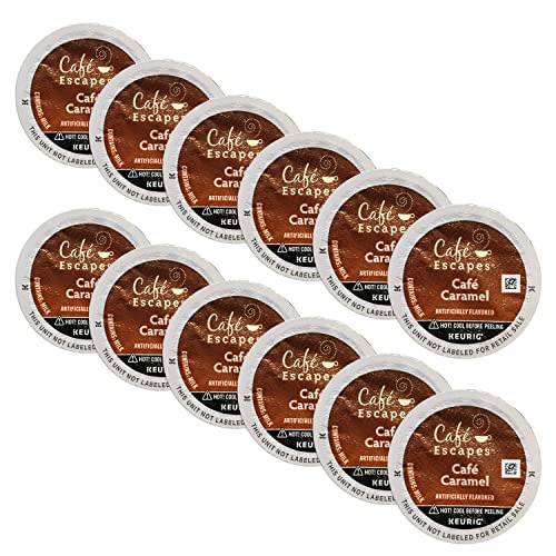 Cafe Escapes Keurig Brewed Cafe Caramel K-Cup Packs - 12 Count (Packaging May Vary)