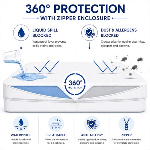 10-14 Inch Water-Resistant Soft Mattress Protector Cover Twin Size
