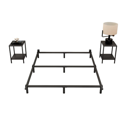 NEW JETO Metal Bed Frame,Sturdy Platform,Heavy Duty Sturdy Bed Frame Black King,9 Legs Support,Easy to Assemble,Without Taking Up Space and Easy to Move
