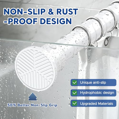 Adjustable Tension Curtain Rod 28-48 Inch No Drill White - No Wall Damage