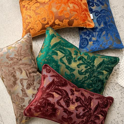 Alerfa Burgundy Floral Velvet Pillow Cover 12x20 Inch Rectangle Couch Throw Decorative Farmhouse Accent Pillowcase - Variation of THIS listing