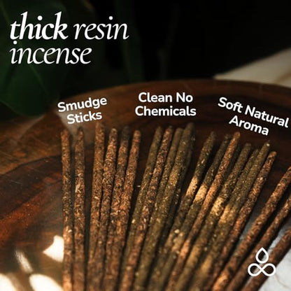 Cedarwood Incense Resin Smudge Sticks for Christmas & Holiday Ambiance - 24+ Thick, Natural Aromatherapy