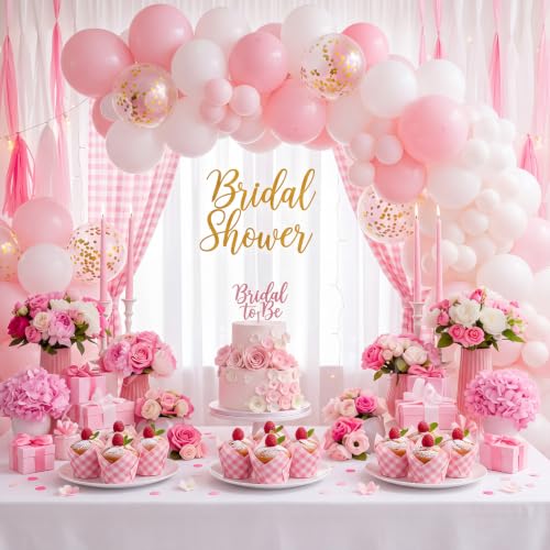 Pink Gingham Tulip Cupcake Liners - 100 Pack for Baking & Parties