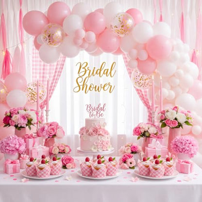 Pink Gingham Tulip Cupcake Liners - 100 Pack for Baking & Parties