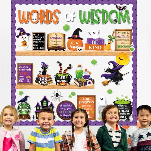 Halloween Bulletin Board Set with Inspirational Words Classroom Decor Office Wall Decorations