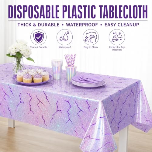 Kpop Birthday Tablecloths - 3pcs Holographic Lightning Party Decor