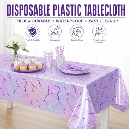 Kpop Birthday Tablecloths - 3pcs Holographic Lightning Party Decor