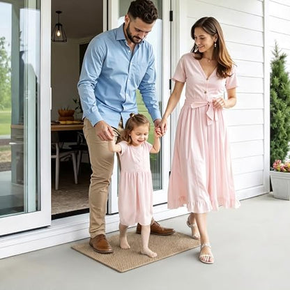 Godehone Brown Entryway Doormat - 14.6 x 24 Inches Ultra Thin Low Profile
