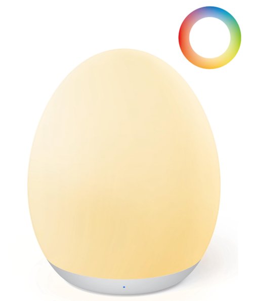 JolyWell Night Light for Kids, Baby Night Light with 7 Colors Changing Mode & Stepless Dimming, Nursery Night Light BPA Free,Rechargeable Egg Night Light for Breastfeeding 1h Timer & Touch Control