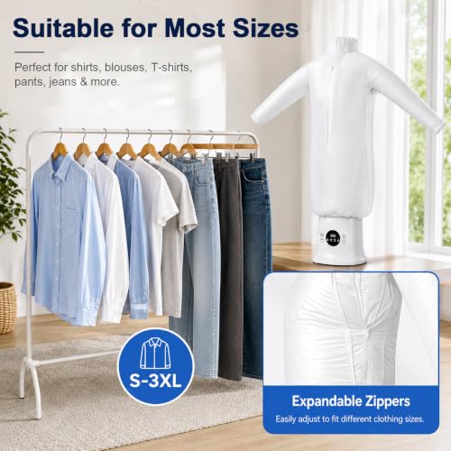Automatic Clothes Dryer and Wrinkle Remover for Shirts & Pants - Portable Hands-Free Inflatable Garment Steamer
