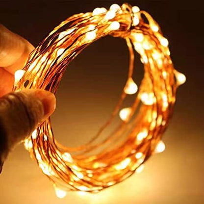Sanniu LED String Lights - Mini Battery-Powered Copper Wire Fairy Lights | 16ft Warm White for Bedroom & Parties