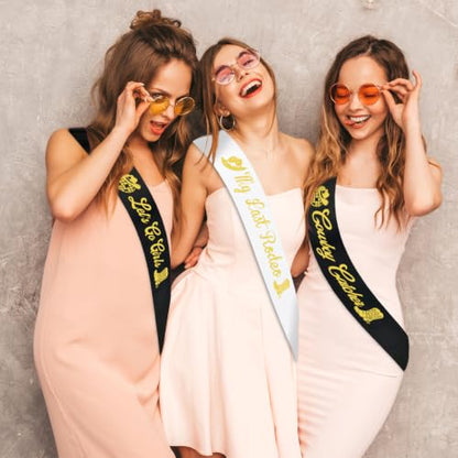 Disco Cowgirl Bachelorette Sashes Set for Western Last Rodeo Party