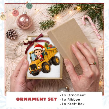 Dump Truck Christmas Ornament - Kids Construction Toy for Tree Decoration - Variation of THIS listing