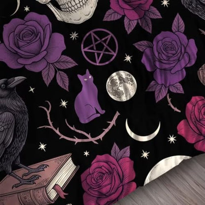 Gothic Queen Comforter Set for Kids Boys Girls Bedroom Decor - 3 Piece