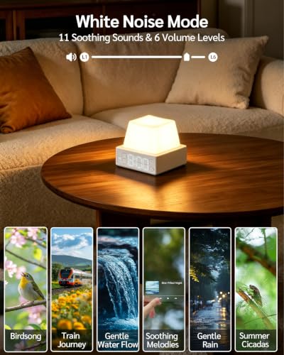 Grey Cute Keycap Alarm Clock with Night Light & White Noise - 3-in-1 Bedroom Timer