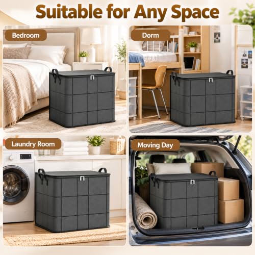 Large Capacity Moving Storage Bags 3 Pack - XXL Foldable Cloth Organizer for Bedding & Clothes