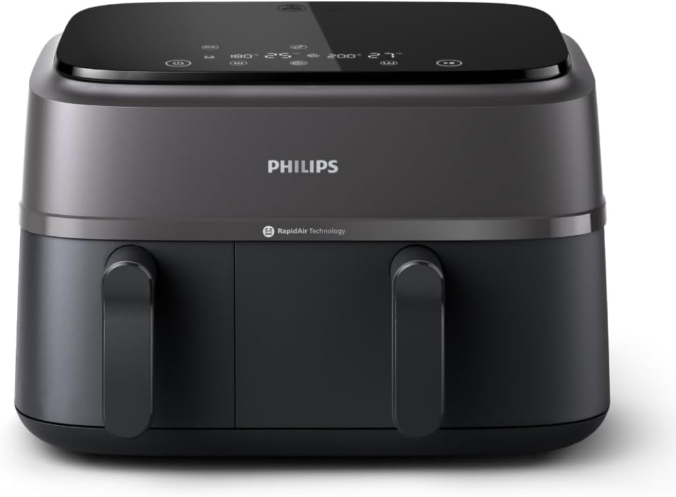 Philips Dual Basket Air Fryer - Versatile 9.5QT Touchscreen Cooking | Healthy 2-Drawer Design