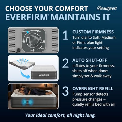 Queen Air Mattress with Dual Pump - 24 Inch Raised, Firm & Cooling Top