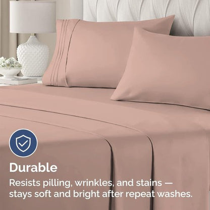 King Standard Pillow Cases - Soft Hotel Quality Covers for Comfy Bedding | Set of 4 - Mauve