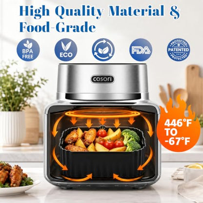 Air Fryer Accessories Set of 13 for Cosori Iconic 6.5 Qt - Stainless Steel & Silicone