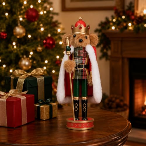Hand-Painted Wooden Nutcracker King Christmas Decor - Regal Festive Figure
