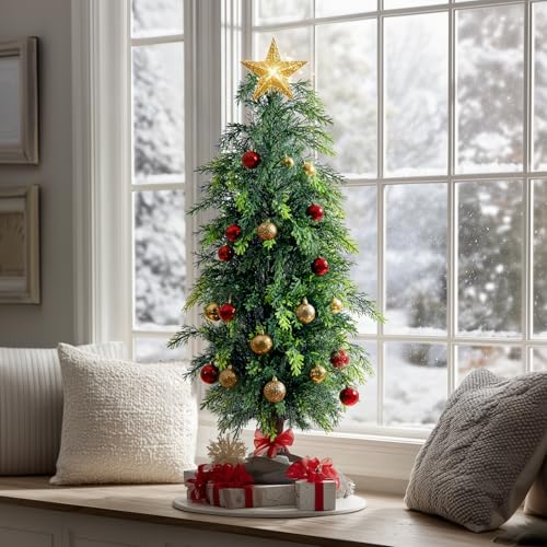 Bailikang 3ft Artificial Norfolk Pine Tree - Premium Christmas Tree with Realistic Branch Tips, Easy Setup, Holiday Decor