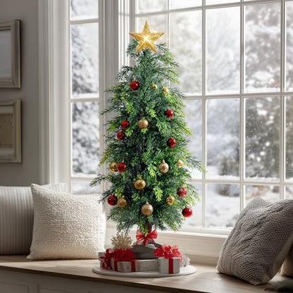 Bailikang 3ft Artificial Norfolk Pine Tree - Premium Christmas Tree with Realistic Branch Tips, Easy Setup, Holiday Decor