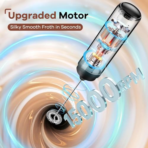 Ebony Rechargeable Handheld Milk Frother for Coffee, Matcha & Hot Chocolate