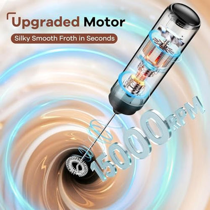 Ebony Rechargeable Handheld Milk Frother for Coffee, Matcha & Hot Chocolate