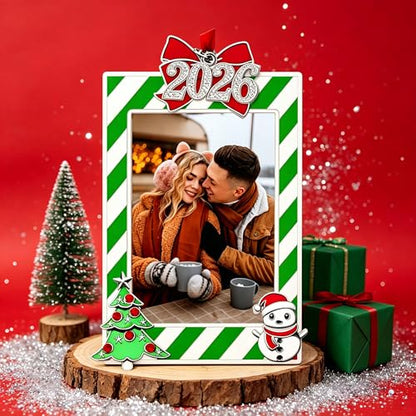 Green Photo Frame Ornament - Metal Xmas Tree Decor for Family & Wedding Photos - 2026