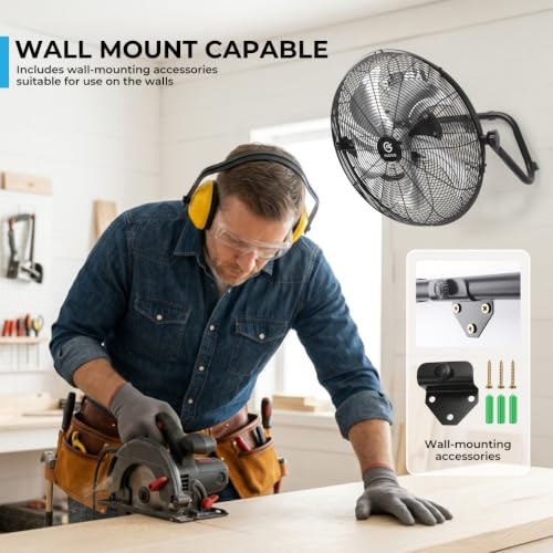 18-Inch High Velocity Floor Fan with 8 Speeds and Remote Control