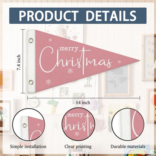 Christmas Kids Room Decoration Pink Merry Christmas Pennant Banner - Toddler Nursery Wall Decor - Variation of THIS listing
