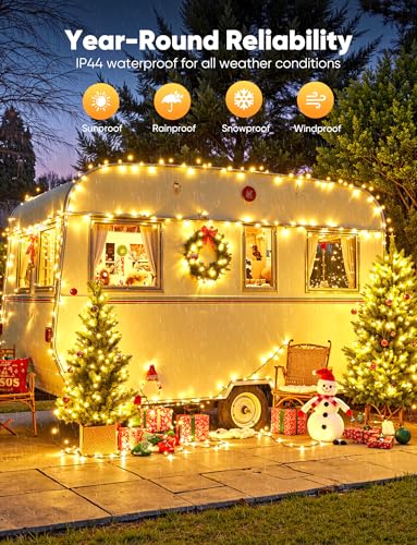 Warm White Battery Operated Christmas String Lights 17FT 4 Pack