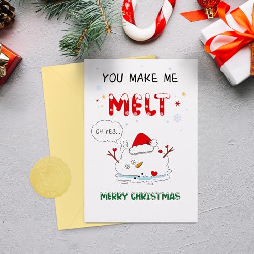 Funny Christmas Card for Husband - Snowman Variation, Flirty Love Greeting 5.5x8 inch
