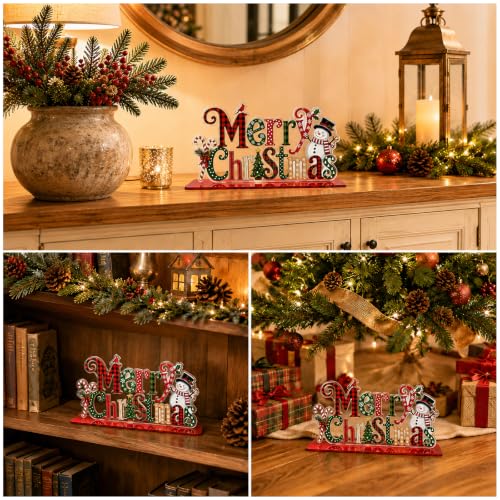 Christmas Acrylic Table Sign Indoor Holiday Decor Snowman